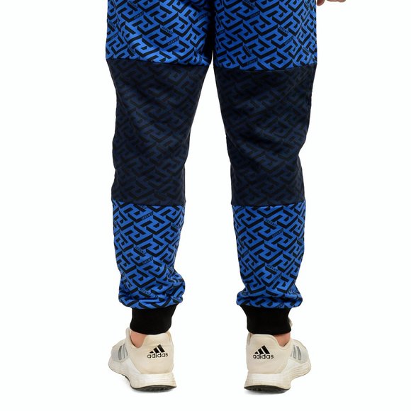 Versace Men's "Mitchel Fit" Navy Blue Greeca Print Fleece Track Sweat Pants - Picture 4 of 6